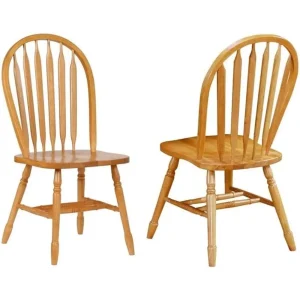 Ergonomic Light Oak Dining Side Chairs Set of 2, Matte Lacquer Finish, Stylish & Sturdy for Kitchen/Dining Area
