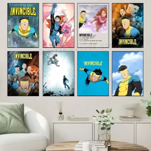 1pc Invincible Cartoon Poster Self-adhesive Art Waterproof Paper Sticker Coffee House Bar Room Wall Decor