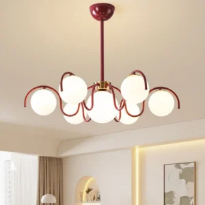 Modern Creative LED Ceiling Chandelier Lamp Design Round Glass Suspension Pendant Light Home Decor Items for Living Room Bedroom