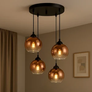 Nordic Modern Simple Dining Room Living Room Hanging Lights Chandelier Cafe Bar Bar Bar 1-5 Heads Glass Pendant Lamp E27