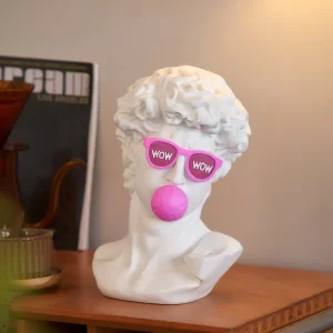 Creative Fashion David Sculpture Desktop Ornaments Blowing Bubbles Figure Statue Resin Crafts Model Modern Art Home Decor Gift