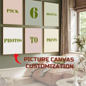 6pcs/set Custom Canvas Printing Personalized Photo Suitable for Family Life Pets Scenery Couple Weddings Home Decor Poster Gifts