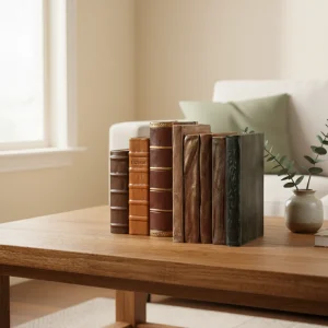 VILEAD Original Design Hand-Crafted Resin Vintage Books Figurine Decorative Artistic Bookend For Home Office Desk Interior Decor
