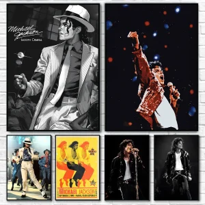 1PC Michael Jackson Poster Self-adhesive Art Waterproof Paper Sticker Coffee House Bar Room Wall Decor